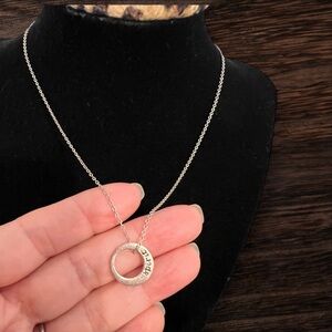 Baroni collection silver “Hope “ Circle Pendant Necklace